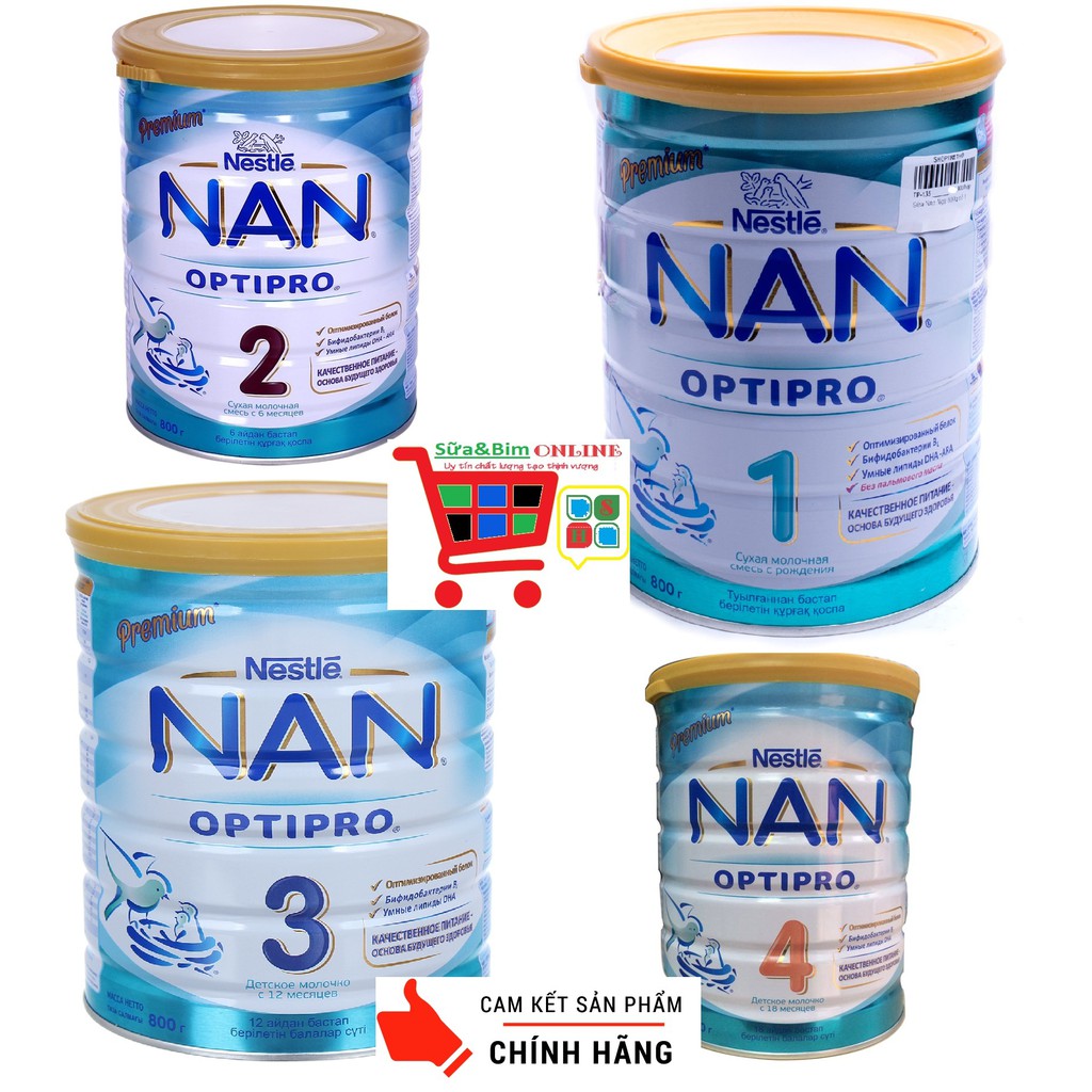 ( GTJUL191569 ) Sữa bột Nan Nga 800g đủ số 1,2,3,4