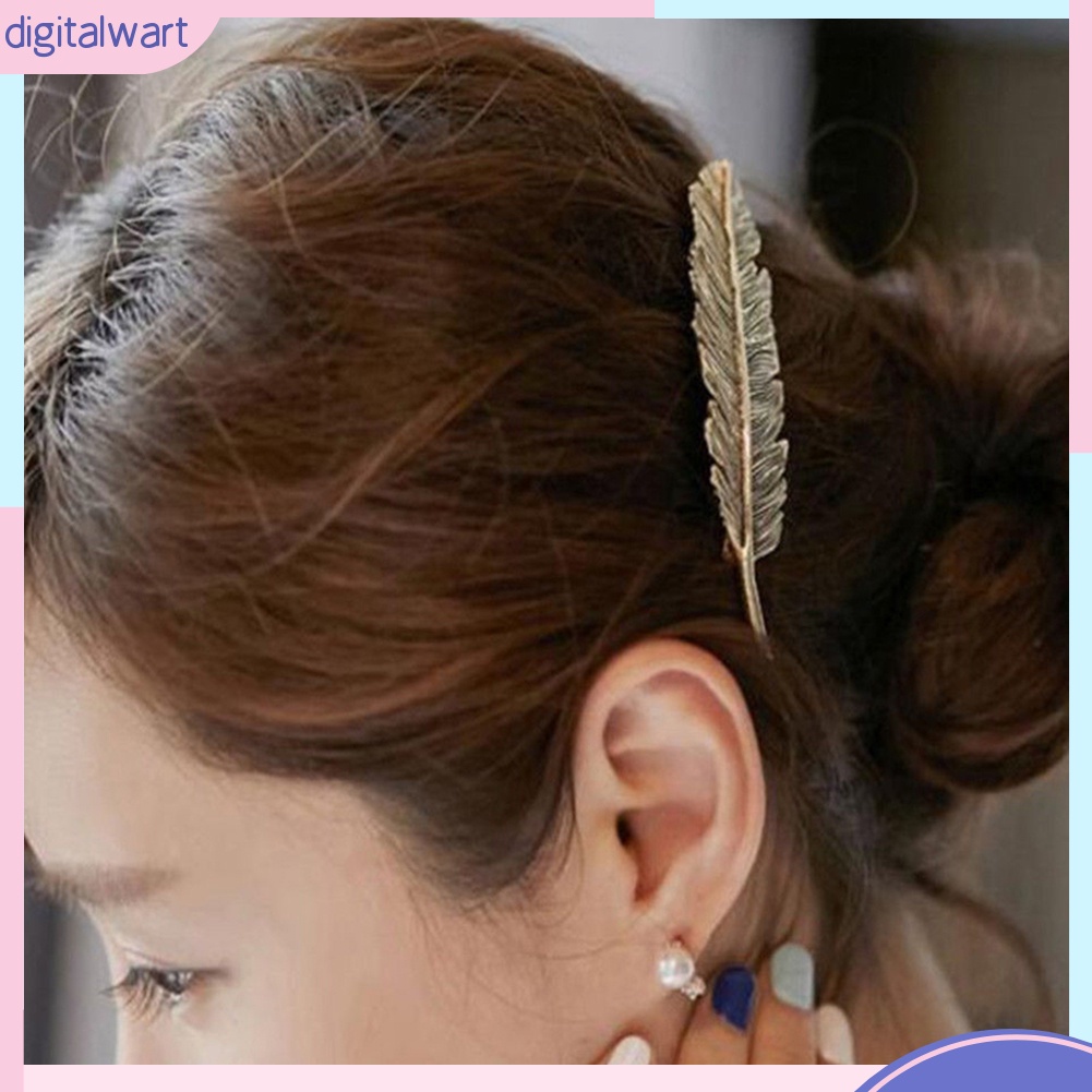 Kẹp Tóc Kim Loại Hình Chiếc Lá Vintage Cho Nữ