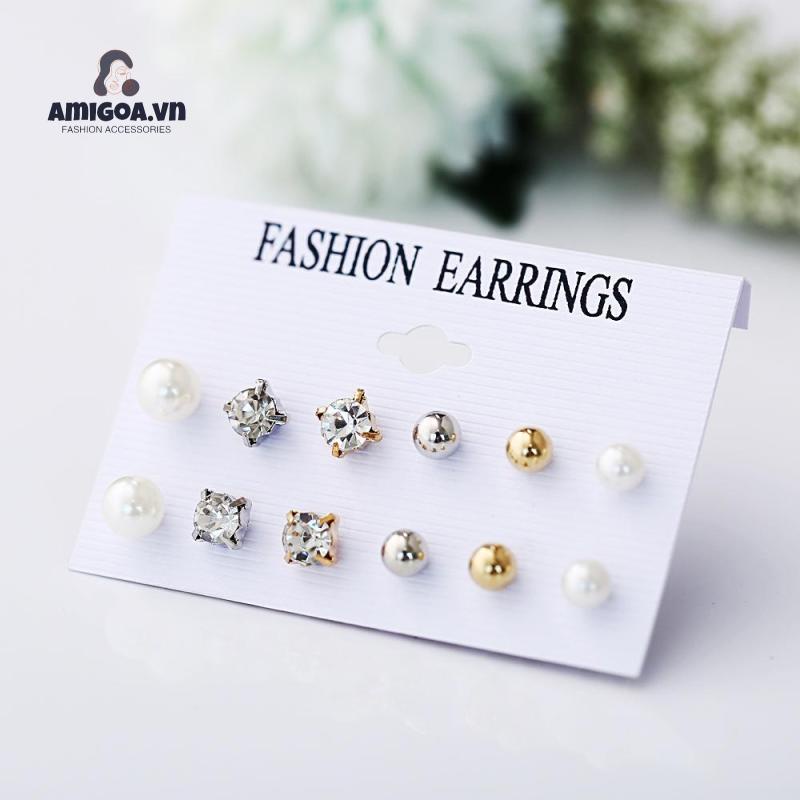 Bông Tai Hình Bướm Đính Ngọc Trai Và Pha Lê Thời Trang Cổ Điển Cho Nữ