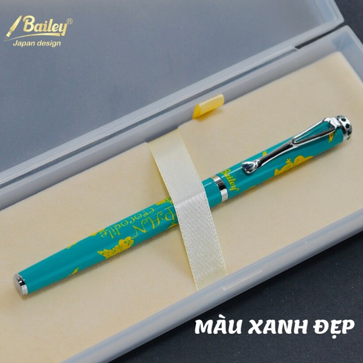 Bút máy 🍒 BƠM BÓP🍅 bền viết chữ đẹp nét thanh đậm vừa cao cấp Bailey 01 xanh