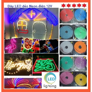 Dây đèn LED dẻo Neon trang trí điện 12v dùng trang trí xe, quảng cáo, trang trí nhà cửa