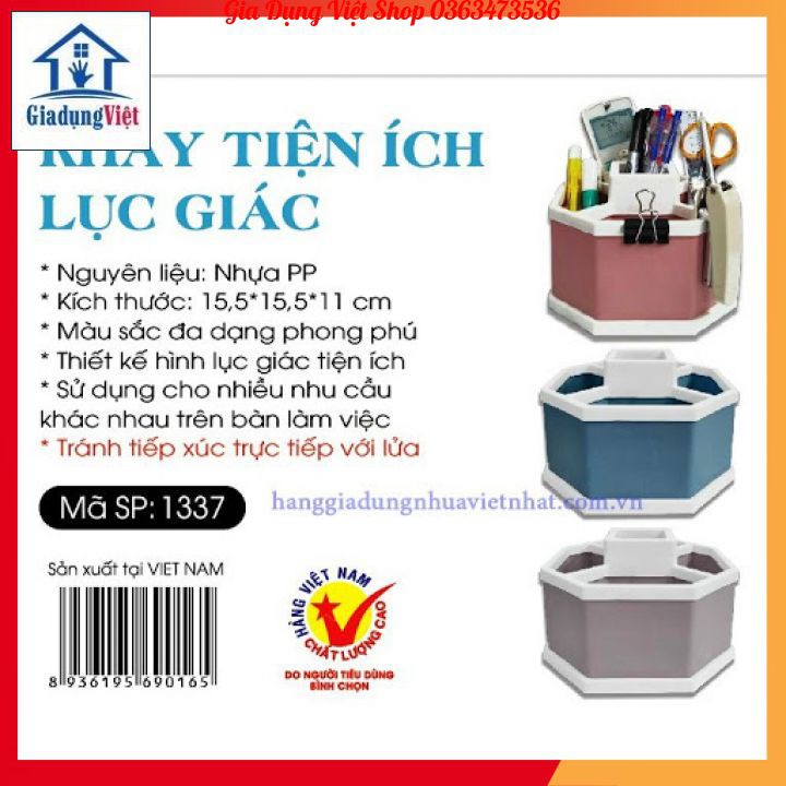 [Nhựa Việt Nhật]  Khay Cắm Bút, Điều Khiển Hình Lục Giác 1337