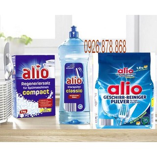 Bột rửa bát Alio 1,8kg+Muối Alio2kg+Bóng Alio 1000ml