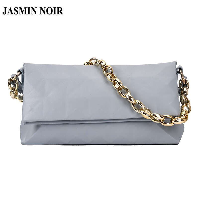 Túi đeo vai JASMIN NOIR da PU cỡ nhỏ phối dây xích thời trang cho bạn gái