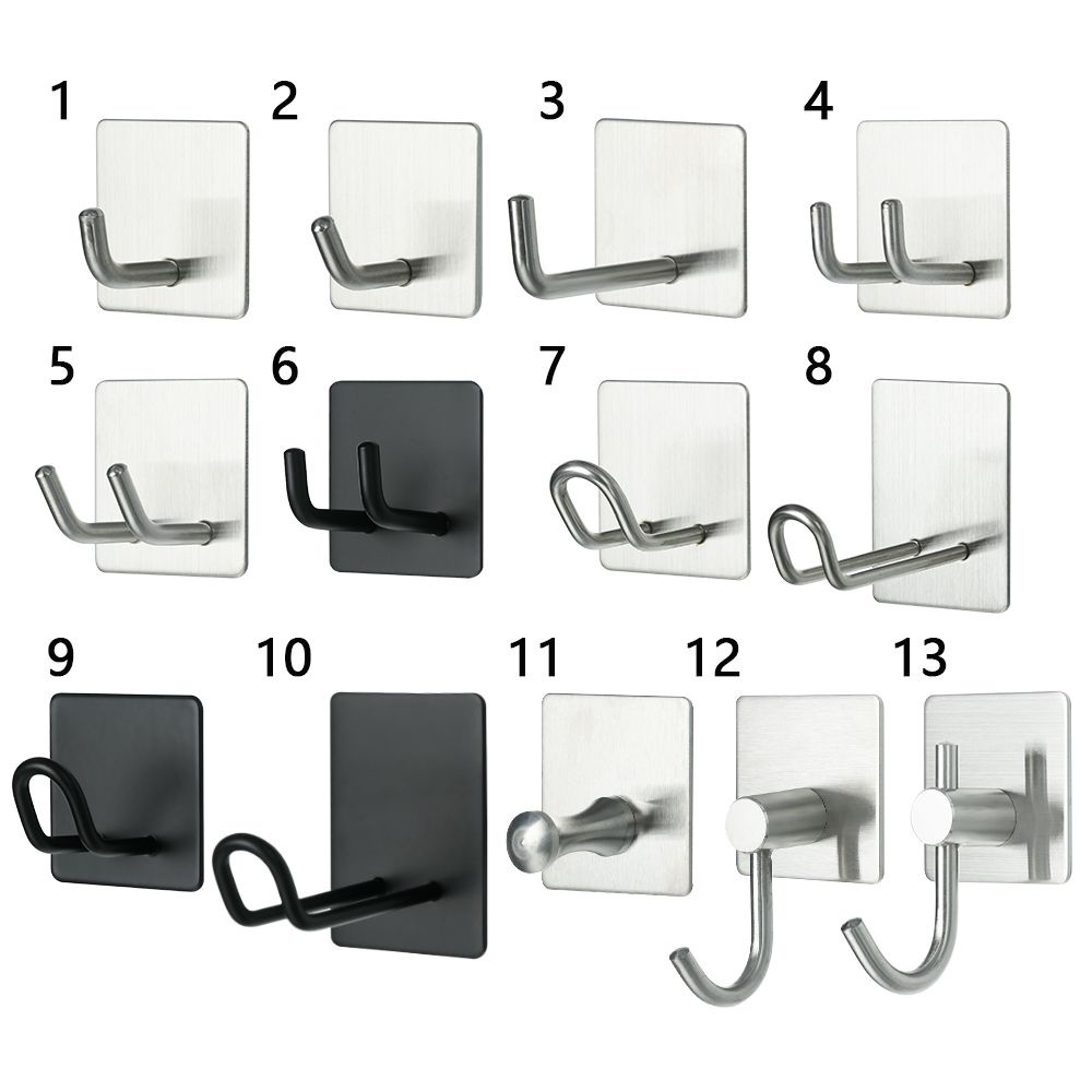 Móc Treo Đồ Dán Tường Bằng Thép Không Gỉ Tiện Dụng Cho Nhà Bếp / Phòng Tắm Giá Đỡ