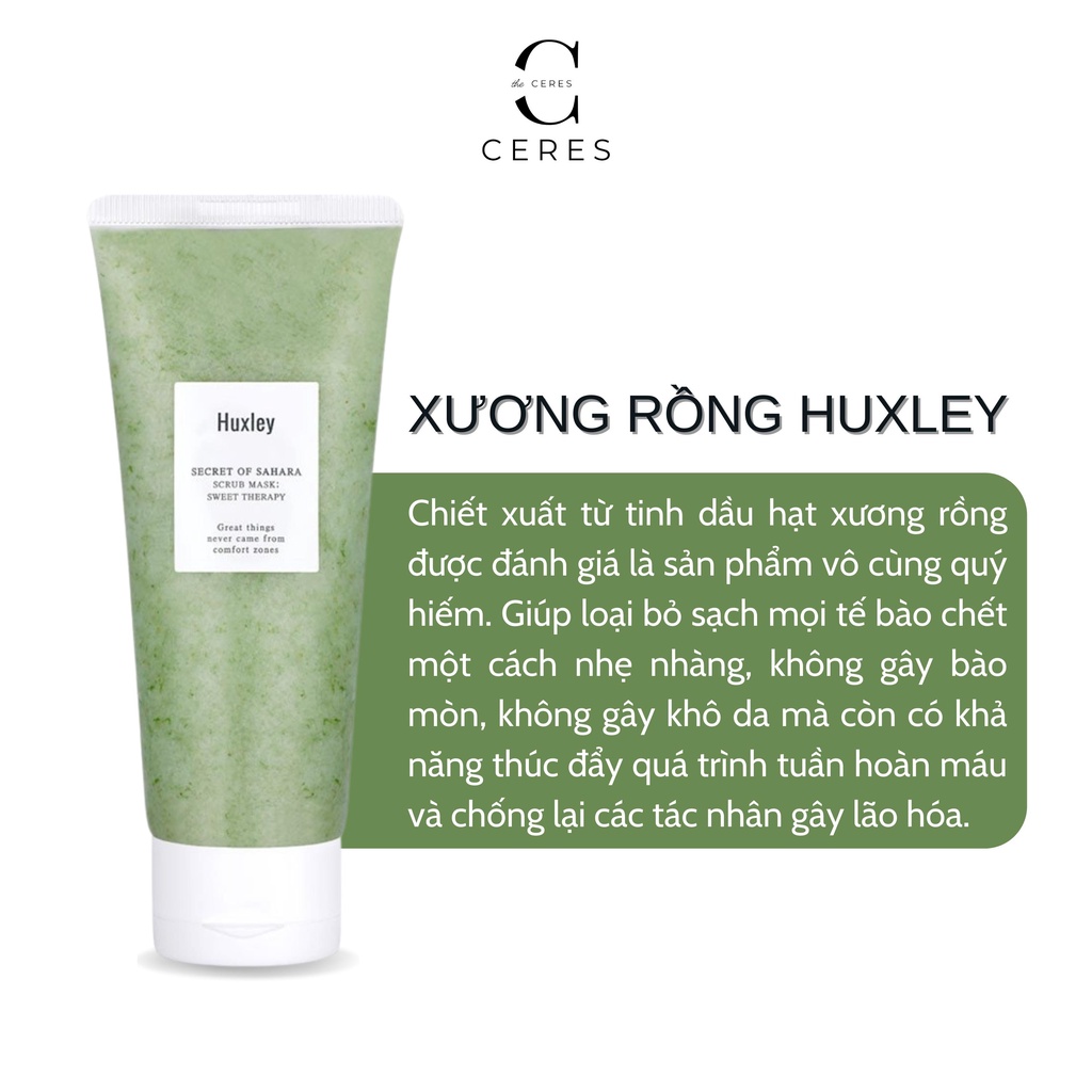 Huxley - Tẩy Tế Bào Chết Mặt Xương Rồng - Mặt Nạ Tẩy Da Chết Secret Of Sahara Scrub Mask Hàn Quốc 120gr