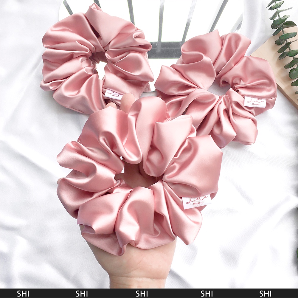 SHI - Dây chun buộc tóc Lụa Satin Scrunchies Handmade I Light Blush Pink