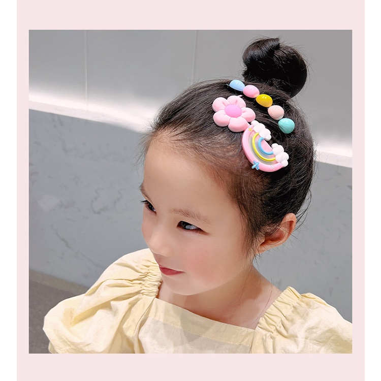 Kẹp Tóc Kiểu Dáng Hoạt Hình Tinh Tế Chống Trượt Mùa Hè Cho Bé Gái