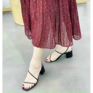 Sandal Korean hàn quốc sang chảnh tiểu thư k cần cài quai gót trụ quai mảnh xinh sang