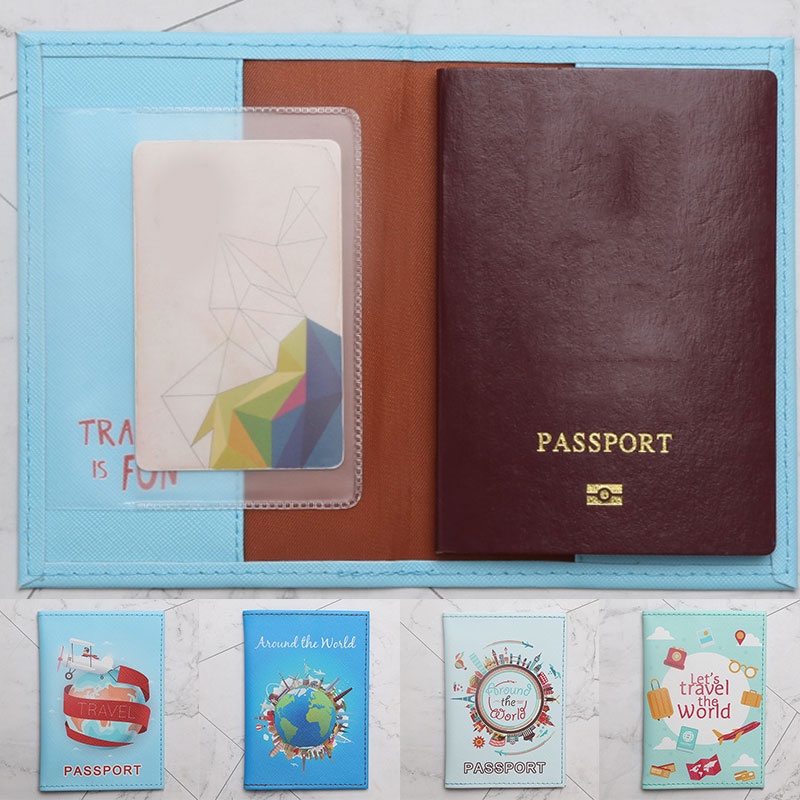 Ailicego Printed Multicolor Around the World Map Passport Cover