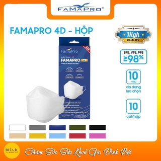 [CHÍNH HÃNG] Khẩu trang y tế kháng khuẩn cao cấp Famapro 4D- Hộp 10 cái
