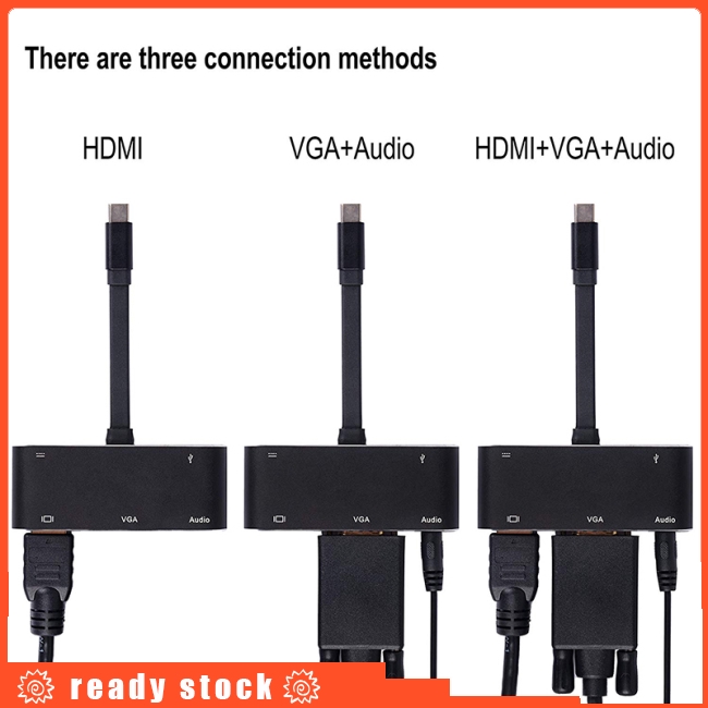 Suitable for mobile phone projection computer TV screen vga high-definition hdml same-screen cable display synchronous direct connection eating chicken typec to hdmi projector machine converter