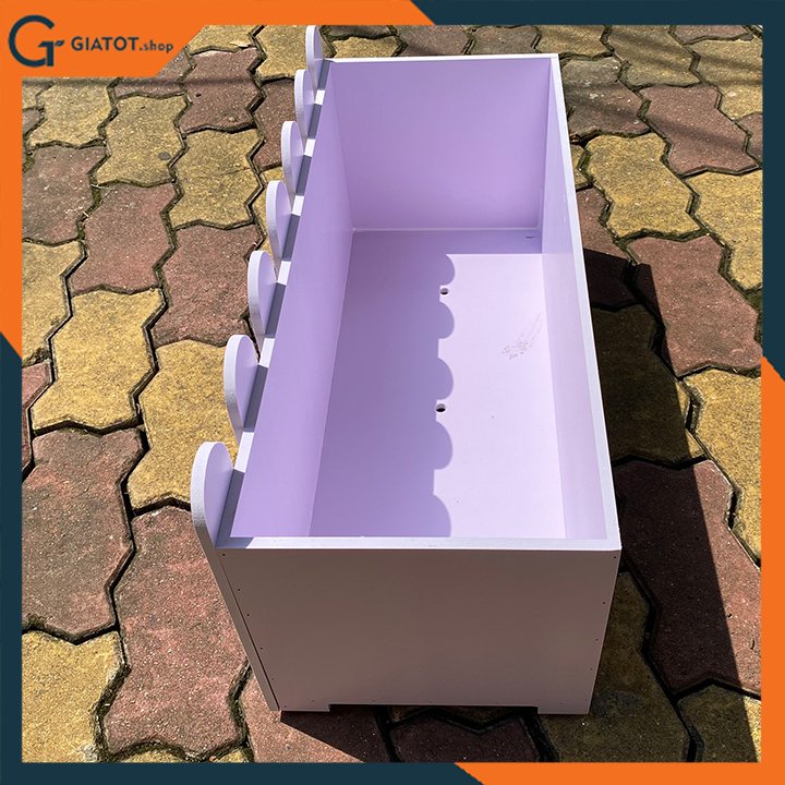 Chậu gỗ 70*30*30cm ngoài trời composite có rào và chân, hàng chuẩn