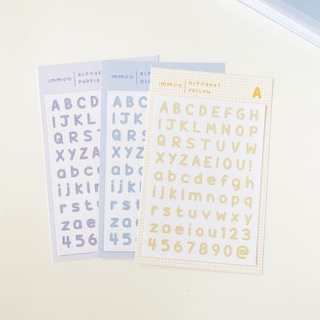 Sticker alphabet họa tiết caro | Hình dán chữ cái | immoo |