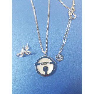 Dây chuyền titan mạ bạc tặng kèm móc khóa Doremon