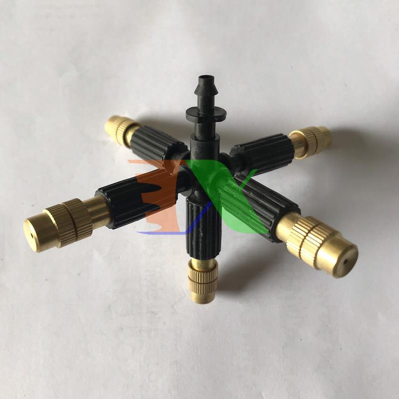 Bộ 5 đầu tưới Phun sương bằng đồng 250Lit/h + Khởi thủy 4/7mm