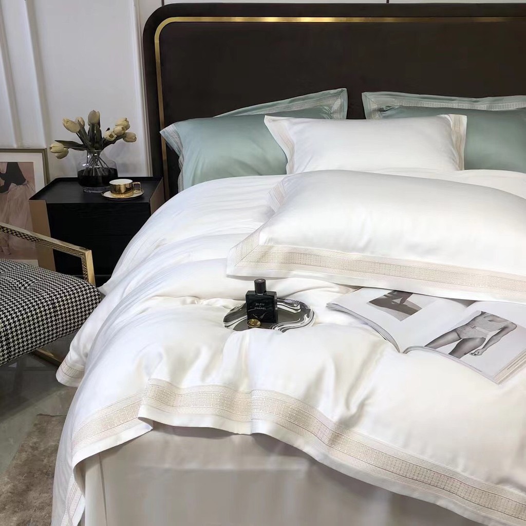 BỘ CHĂN GA TENCEL TRƠN VIỀN CHỈ DẬP SANG TRỌNG-TOKYO.BEDDING