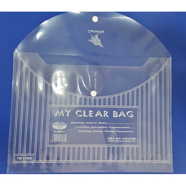 Clear bag khổ A mỏng trà my