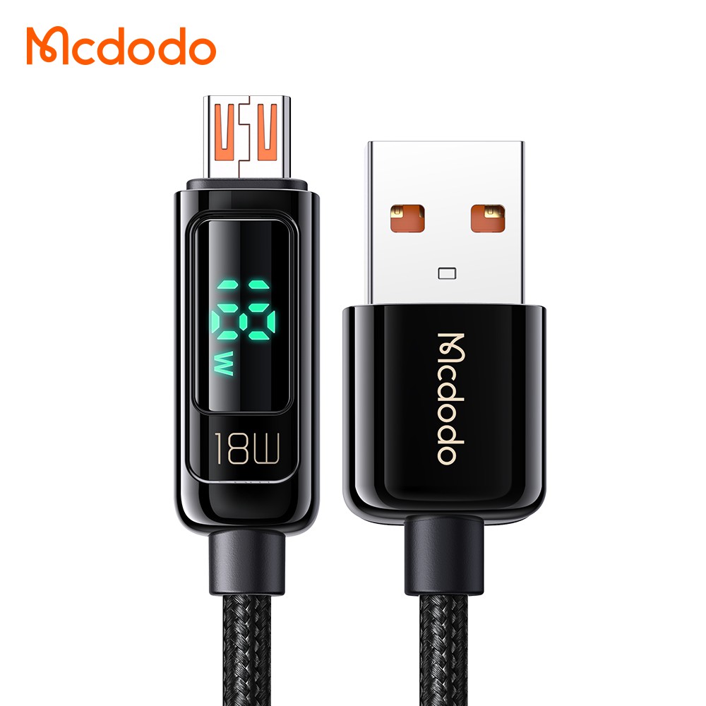 Mcdodo Micro USB 18W Digital Display QC 3.0 /4.0 Quick Charge Cable For android mobile phone