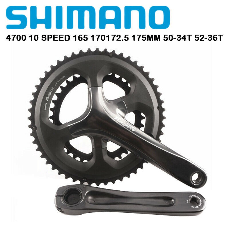✽Trục Khuỷu Shimano Tiagra 4700 10 Tốc Độ 165mm 170mm 172.5mm 50-34T 52-36T Cho Xe Đạp