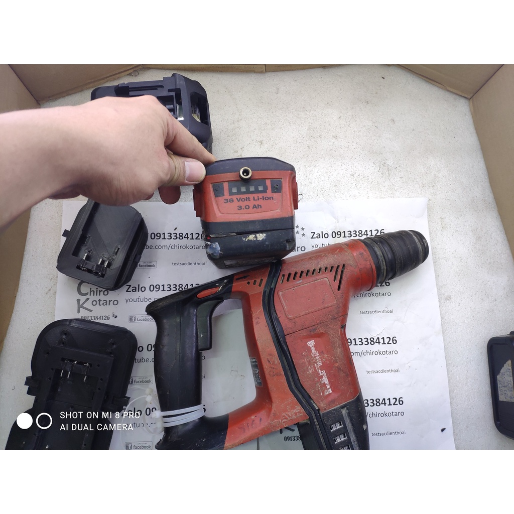 Đế chuyển chân pin máy khoan bê tông Hilti TE 6-A36 sang dùng pin Makita LXT