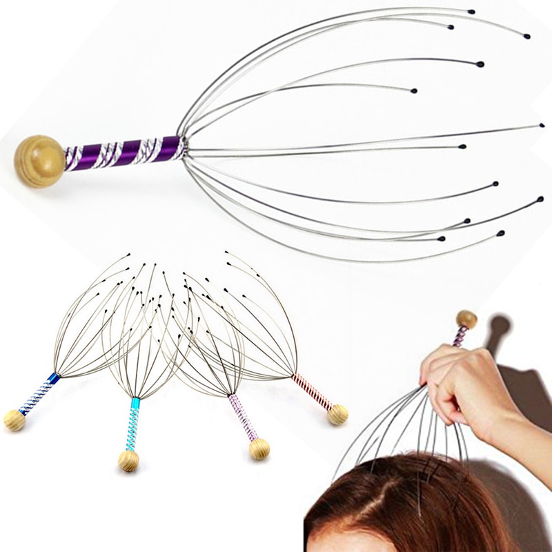 Máy Mát Xa Đầu Bạch Tuộc Bằng Kim Loại Giúp Thư Giãn Và Giảm Đau Cơ