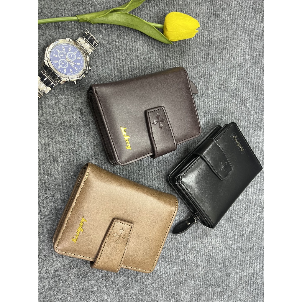 Ví da nam Baellerry cực chất, bóp da lộn mini cầm tay đựng thẻ thời trang Hàn Quốc