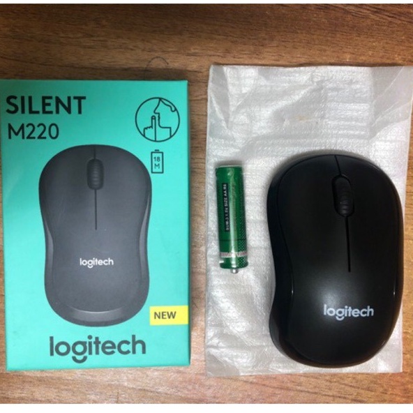 Chuột không dây Logitech Silent M220 màu đen - Tặng kèm pin - Bảo hành 12 tháng