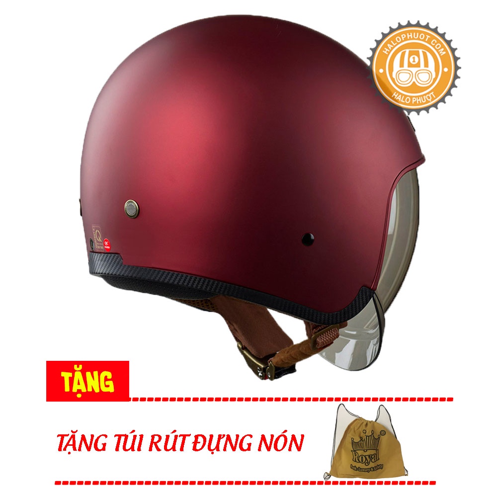 [Chính hãng] Nón bảo hiểm kính âm Royal M139 Đỏ Đô (tặng balo rút)