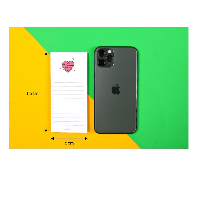 1 Tập Giấy Ghi Chú Lập Kế Hoạch Hình Trái Tim Đáng Yêu