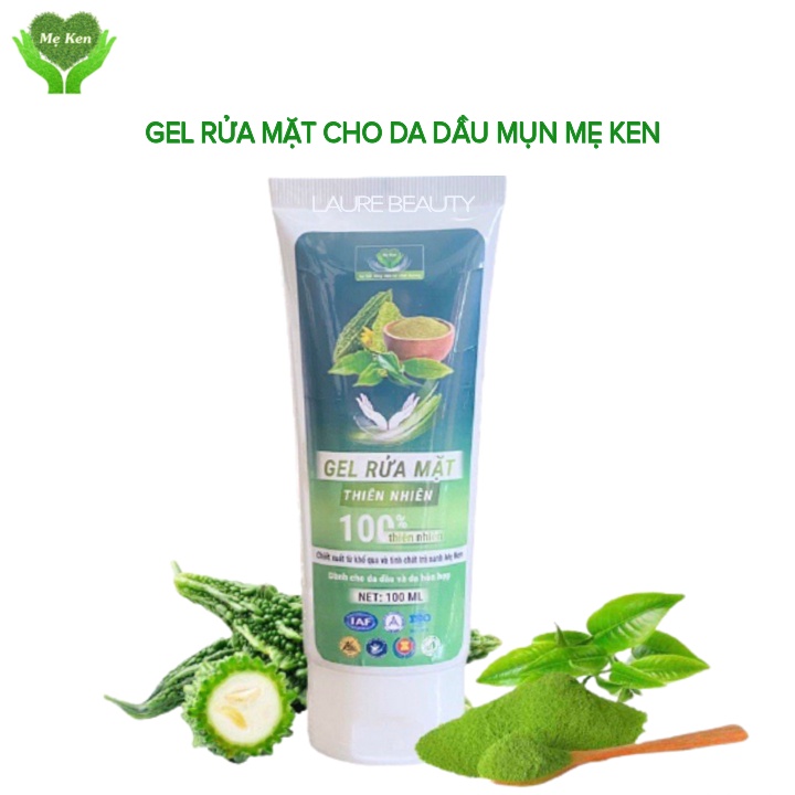 Gel Rửa Mặt Cho Da Dầu Mụn Nhạy Cảm Từ Thiên Nhiên Khổ Qua Và Tinh Chất Trà Xanh Mẹ Ken (100ml)
