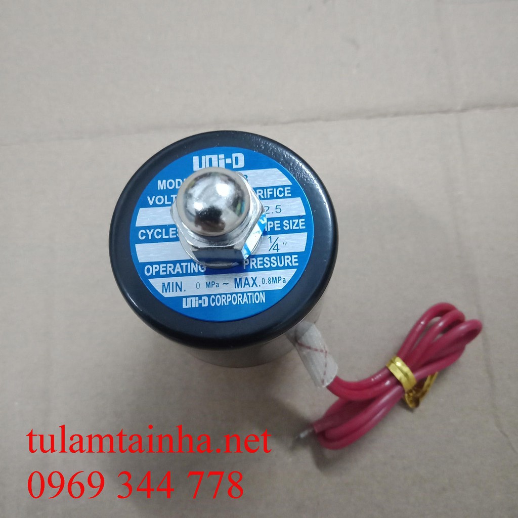 Van điện từ UNI-D UD-8 phi 13mm, 220V (Thường đóng)