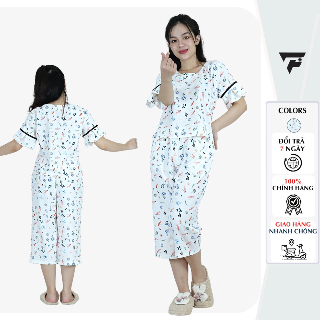 Đồ bộ mặc nhà pijama tiểu thư họa tiết dễ thương mềm mịn FPLUS 300 | BigBuy360 - bigbuy360.vn