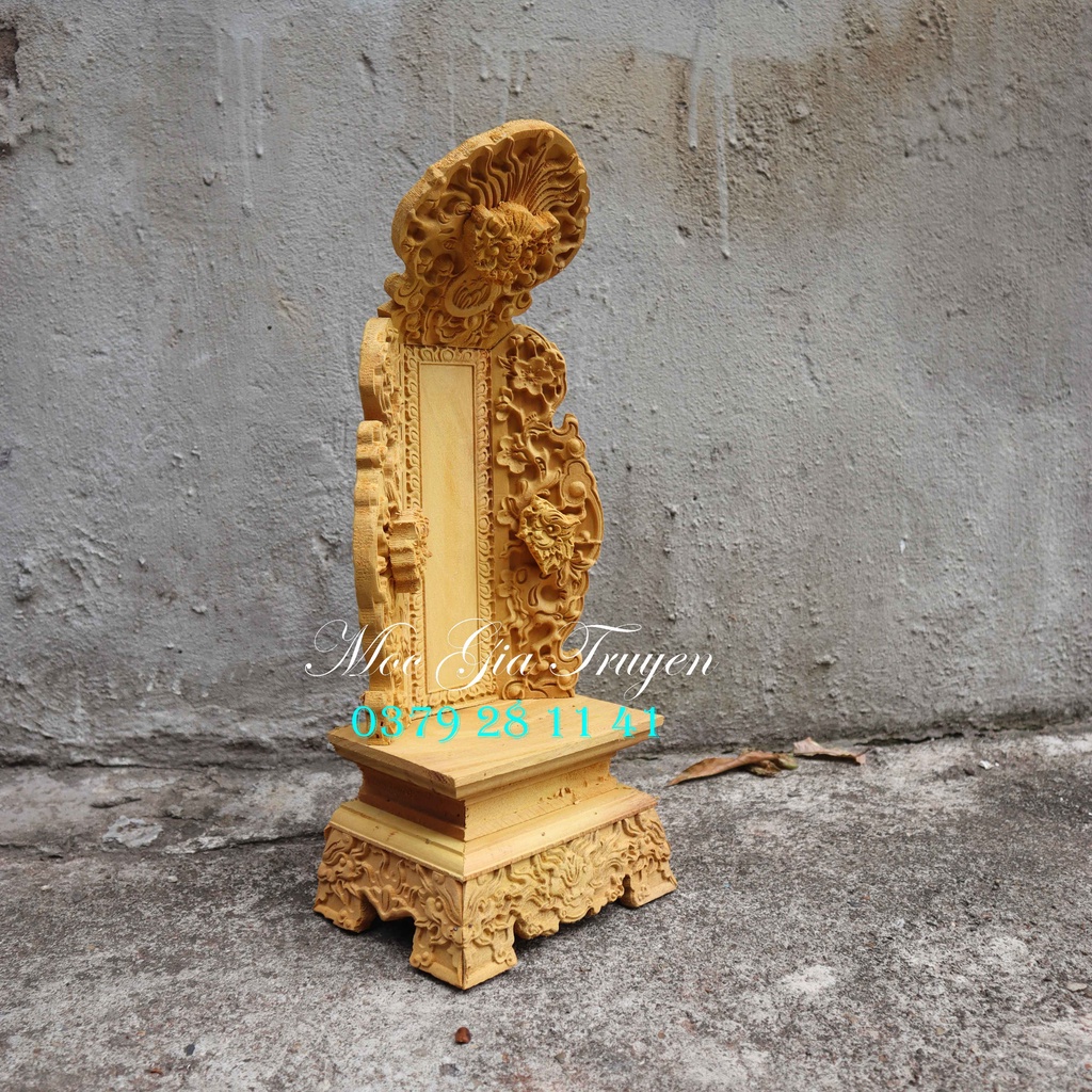 Linh vị bàn thờ gia tiên trạm rồng gỗ mít