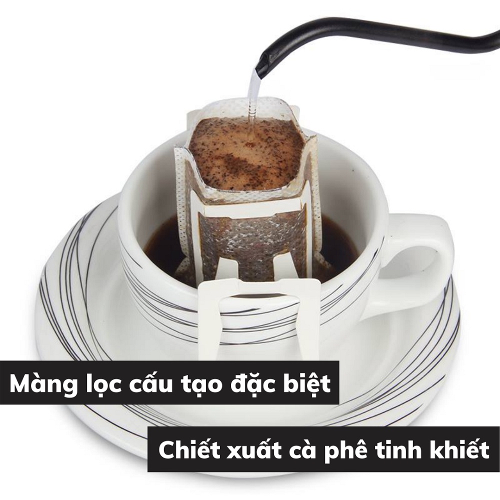 Túi lọc cà phê phin giấy pha cafe nguyên chất cà phê rang xay Robusta Arabica nhỏ gọn tiện lợi mang đi du lịch