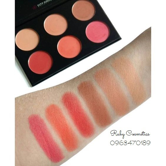 Pallet Phấn Má Hồng City Color Intense Blush (6 ô má hồng thời thượng)