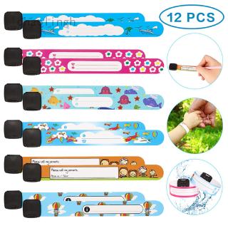 Set 12 Vòng Đeo Tay Chống Thất Lạc Không Thấm Nước An Toàn Cho Bé
