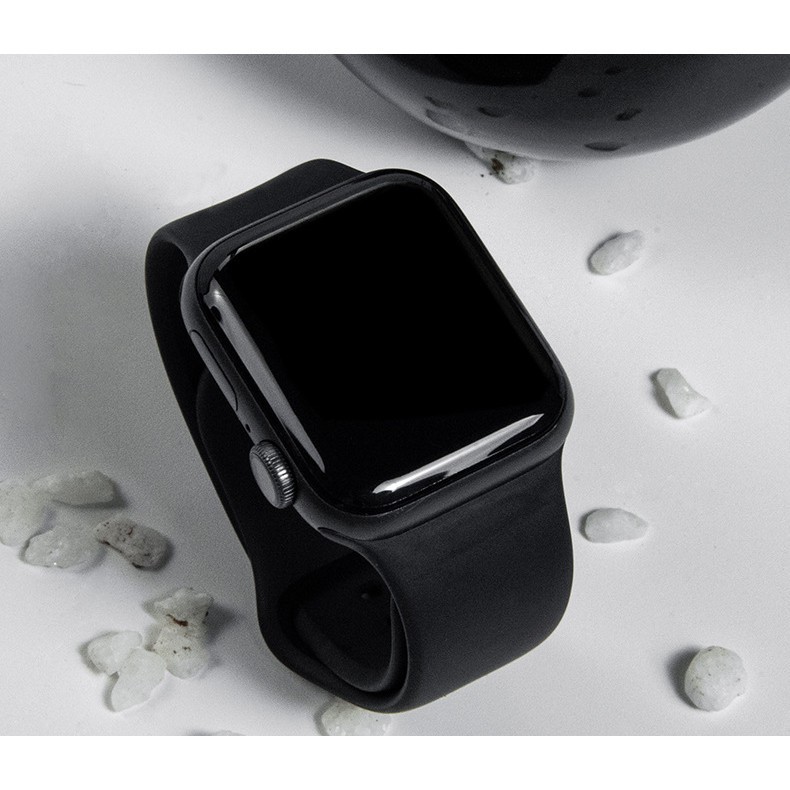 Kính Cường Lực Apple Watch Series 7 6 5 4 3 2 1 Viền Dẻo 3d Ôm Sát Full Màn 38mm 40mm 42mm 44mm 41mm 45mm