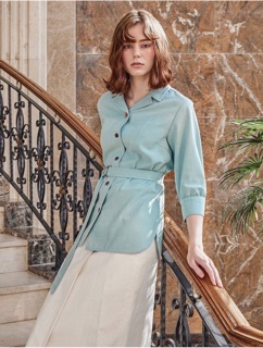 Áo sơ mi linen Max Studio xuất Hàn xịn