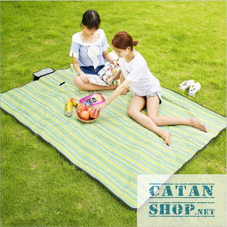 Bạt trải cắm trại 1M5 * 2M xếp gọn, thảm trải đi phượt, picnic 3 lớp chống thấm tuyệt đối có quai xách cao cấp | BigBuy360 - bigbuy360.vn