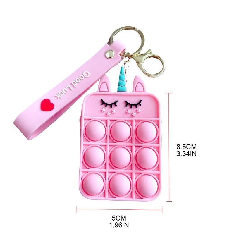 Seng Popit Đồ Chơi Bóp Bong Bóng Mini Giảm Căng Thẳng Hình Ví Tiền Xu