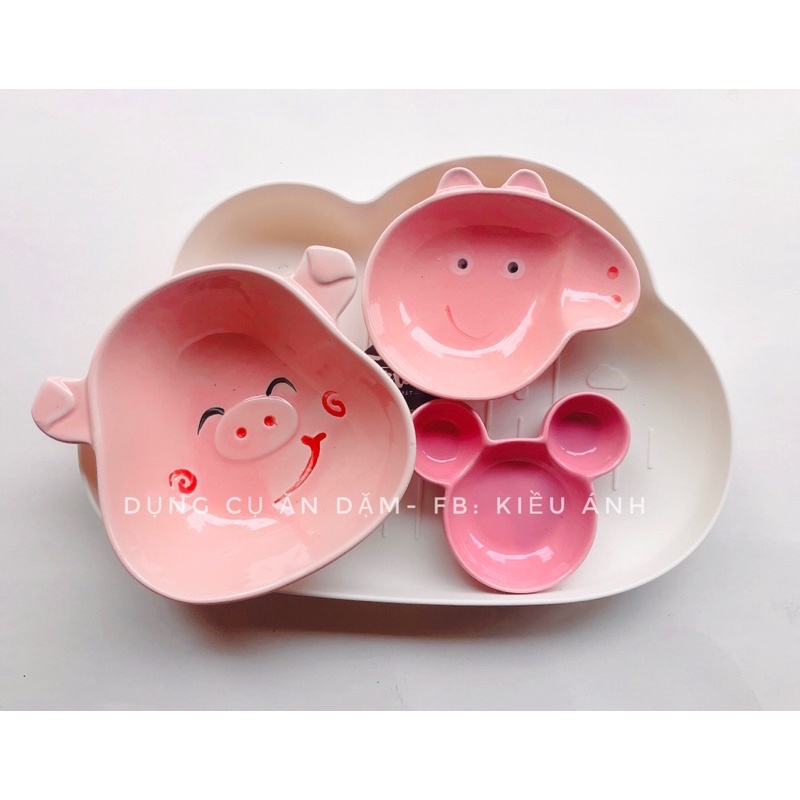 Bát con vật  sứ tráng men cao cấp cho bé ăn dặm