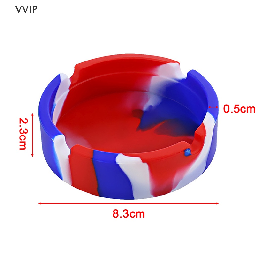 Vvvn Glowing In the Darkness Silicone Ashtray Portable Round Cigarette Ash Tray QDD