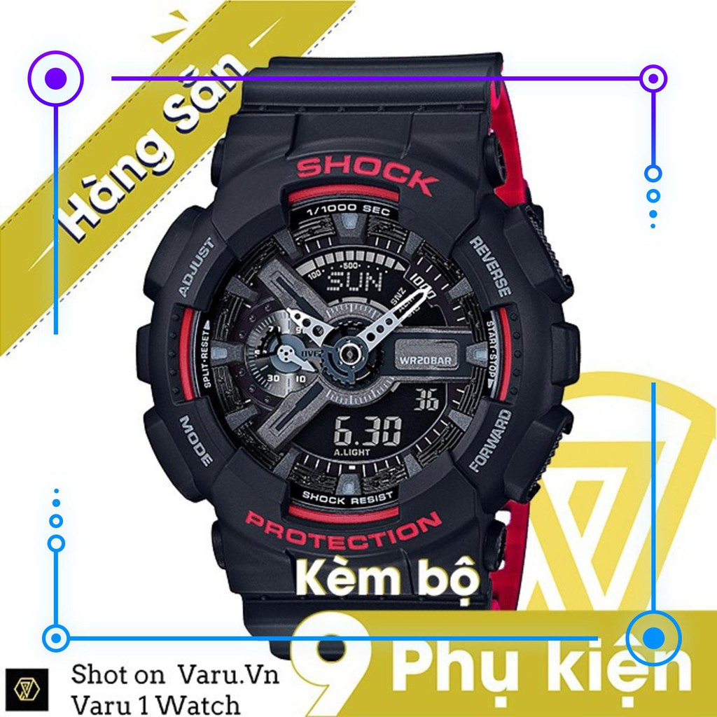 Đồng hồ thể thao nam nữ Shock GA-110HR-1A Full phụ kiện