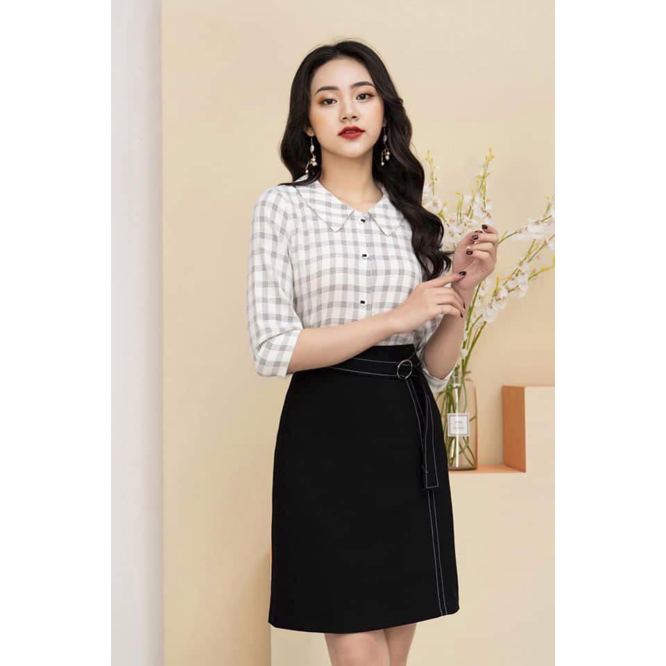 Áo Nữ Công Sở, Áo Sơ Mi Nữ Tay Dài Caro, Áo Sơ Mi Nữ Chất Thô Cotton Mềm Áo Kiểu Nữ đẹp 💖 SMK12