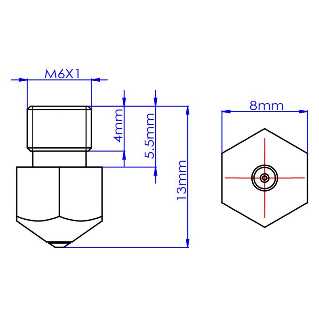 Phụ Kiện Vòi Phun Bằng Thép Titan Mk8 0.4mm Cho Máy In 3d | BigBuy360 - bigbuy360.vn