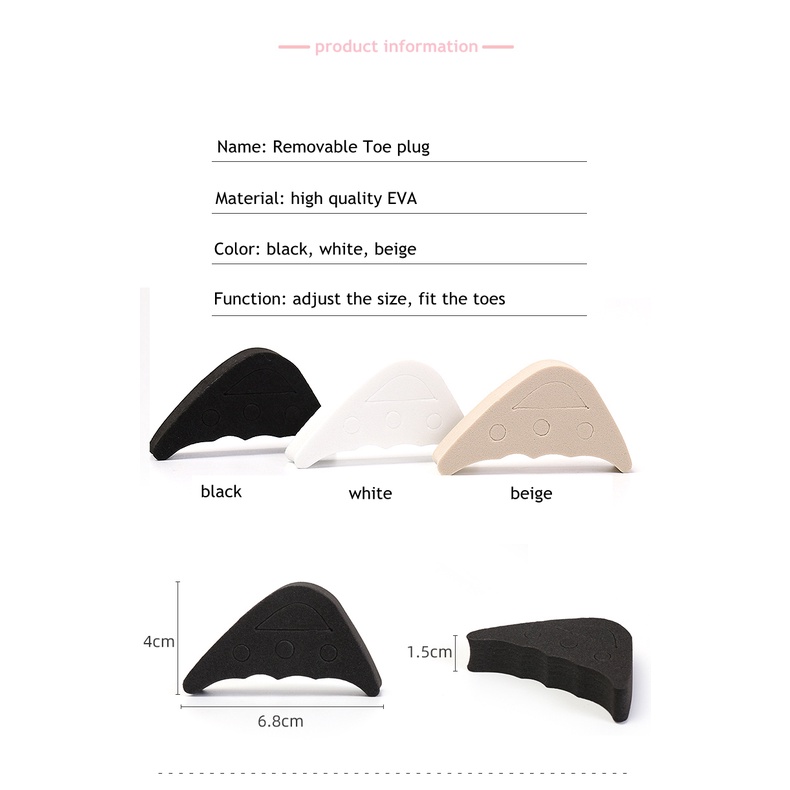 Set 2 Cặp Miếng Đệm Mũi Giày Cao Gót Giảm Đau Có Thể Điều Chỉnh Dành Cho Nữ