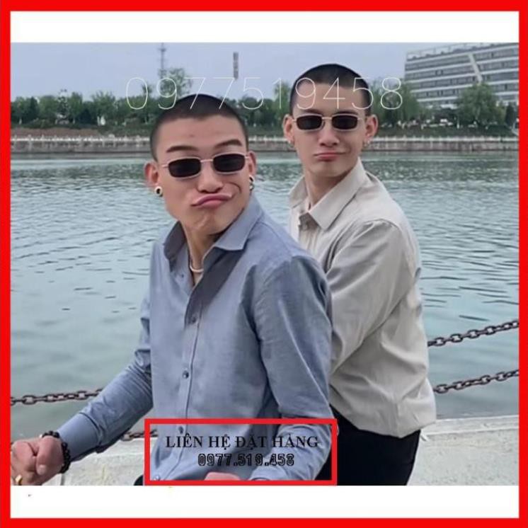Kính Râm Pan Niang Nam Nữ Vuông Hot Trend Tiktok - Kính Chữ Nhật Form Nhỏ Xíu idol