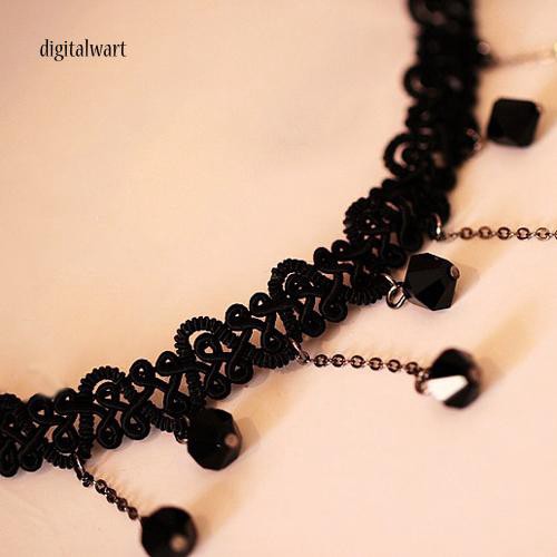 Vòng cổ choker phối ren đính đá sành điệu cho nữ | BigBuy360 - bigbuy360.vn
