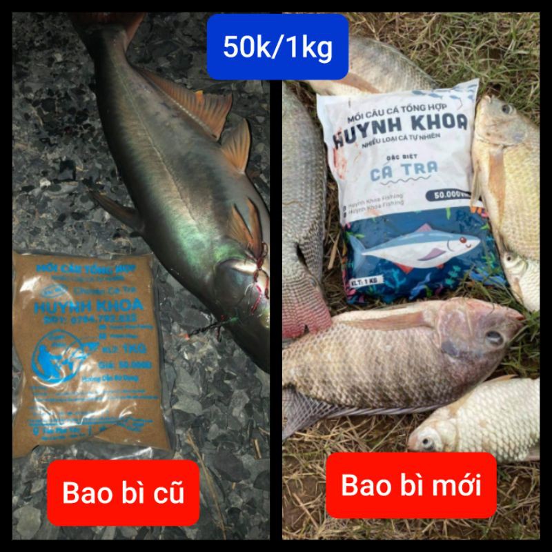 Mồi Câu Tổng Hợp / Cám câu cá Huỳnh Khoa / bao bì mới ( Chuyên cá tra)